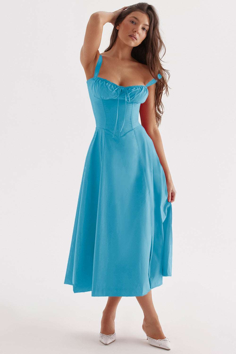 Women's Floral Print Dress With Straps - ChoreGirl