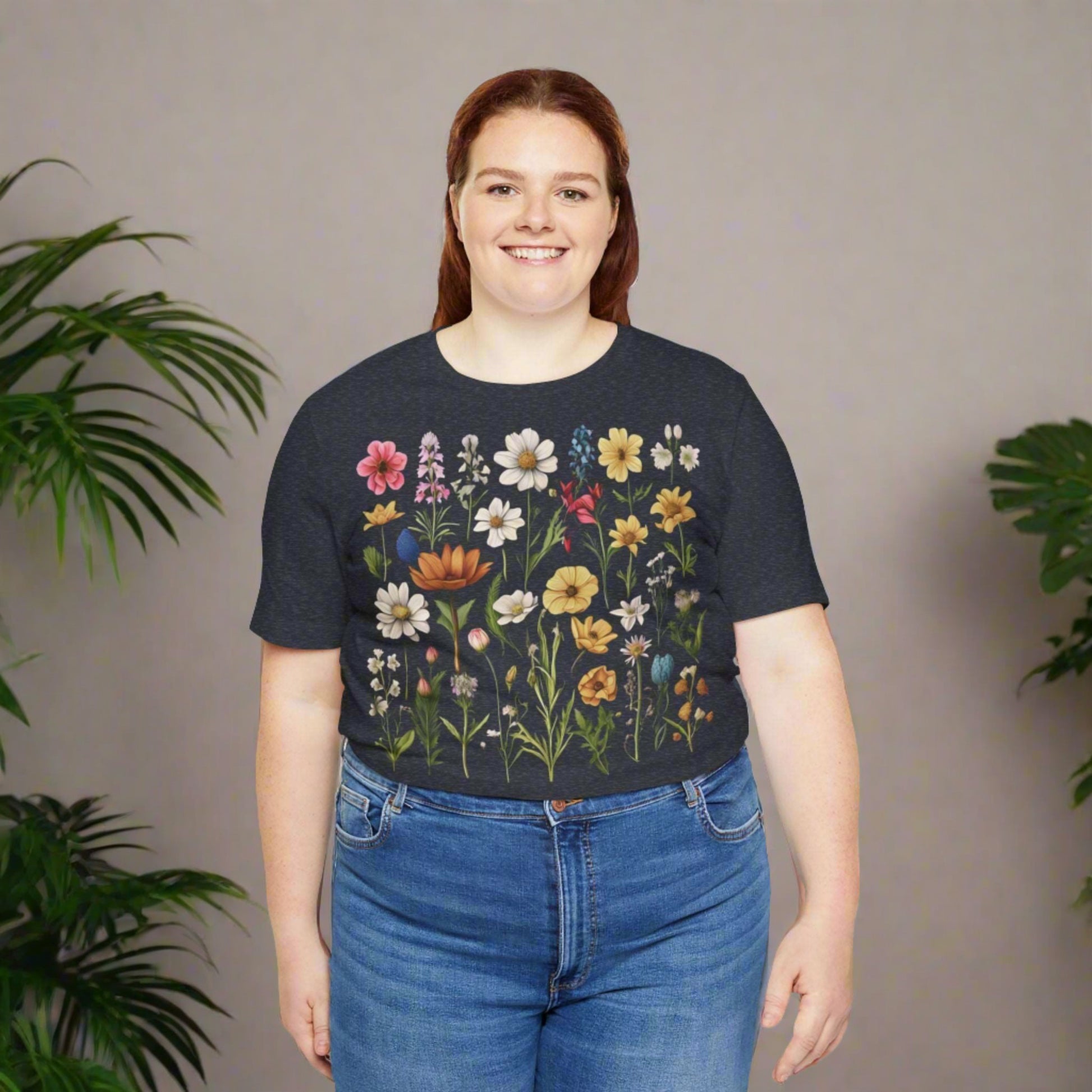 Custom Unisex Vintage Gardening Style Flower Jersey Short Sleeve Tee | PERSONALIZED - ChoreGirl