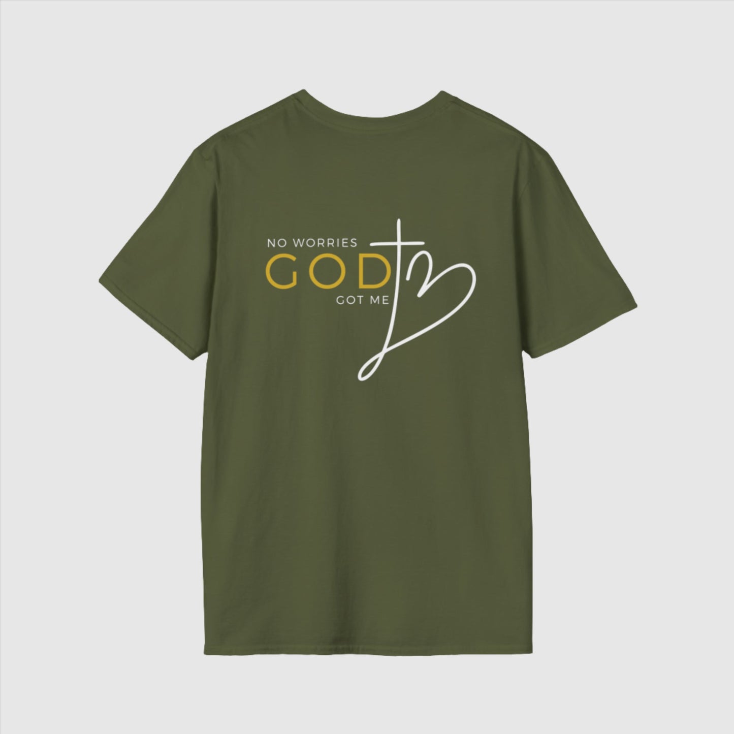 Custom Unisex "No worries, God got me" Softstyle T-Shirt | PERSONALIZED - ChoreGirl
