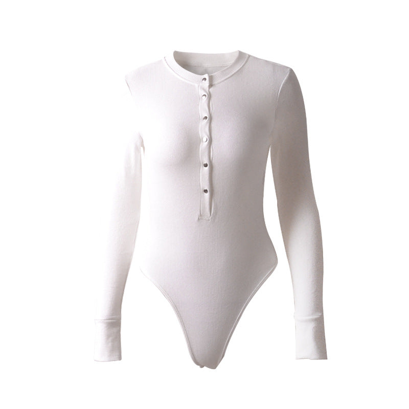 Women's Long Sleeved Low Cut V-Neck Bodysuit - ChoreGirl
