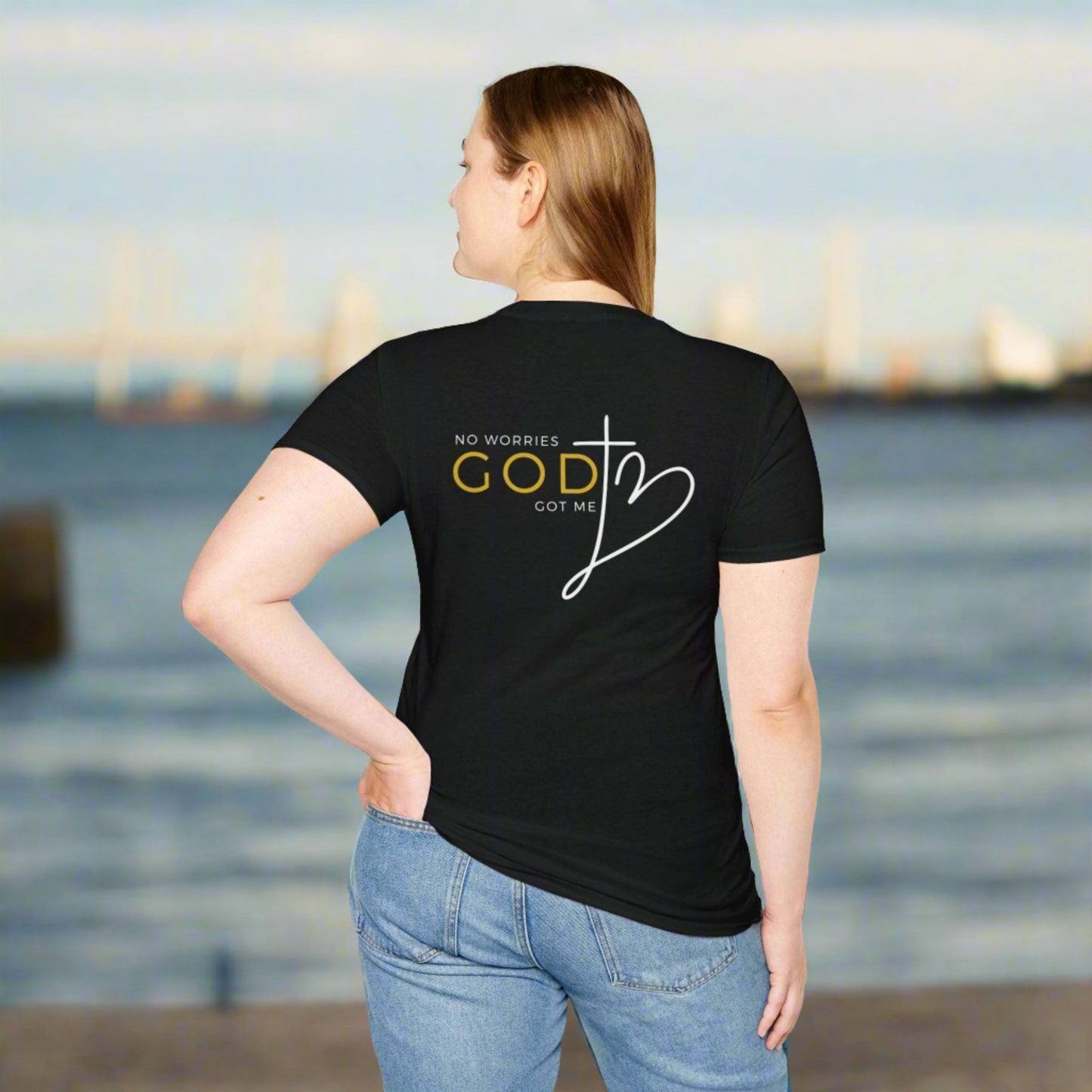 Custom Unisex "No worries, God got me" Softstyle T-Shirt | PERSONALIZED - ChoreGirl
