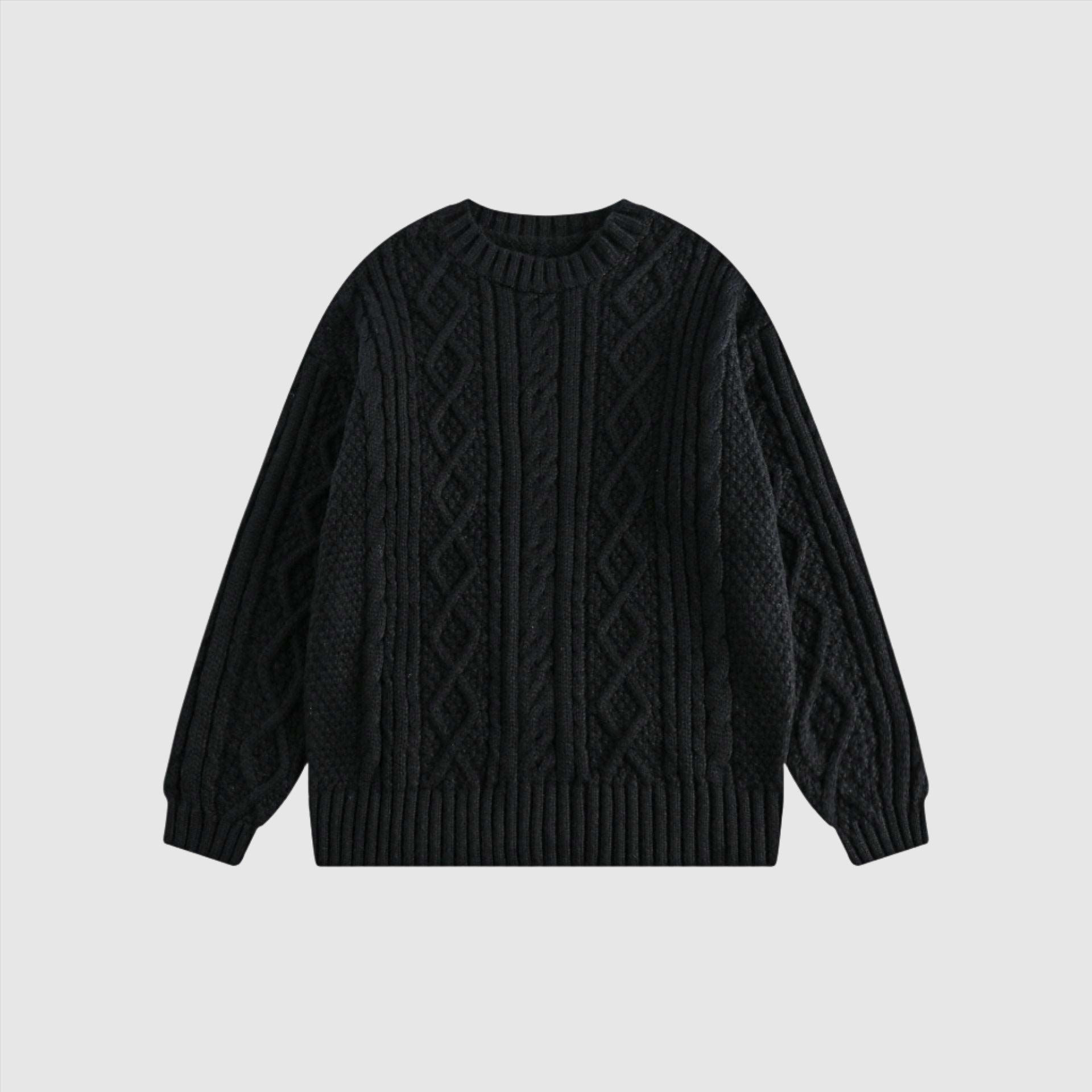 Unisex Retro Twist Knitted Couple Sweater - ChoreGirl