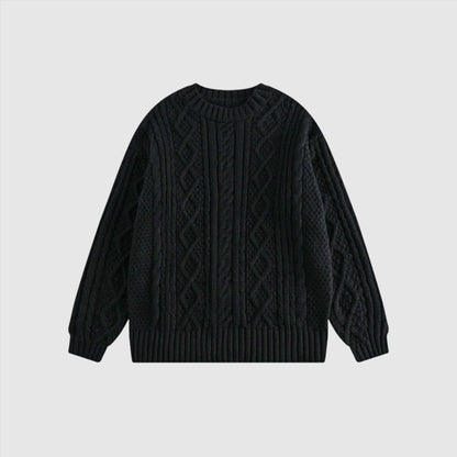 Unisex Retro Twist Knitted Couple Sweater - ChoreGirl