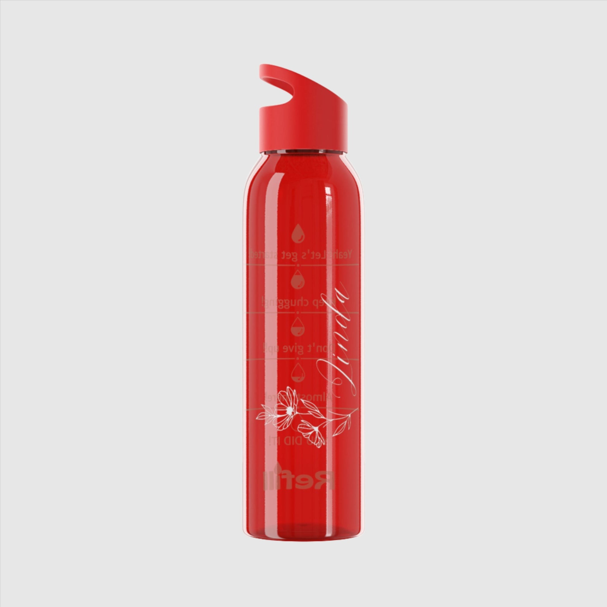 Custom Name "The Flower" Sky Water Bottle | PERSONALIZED - ChoreGirl