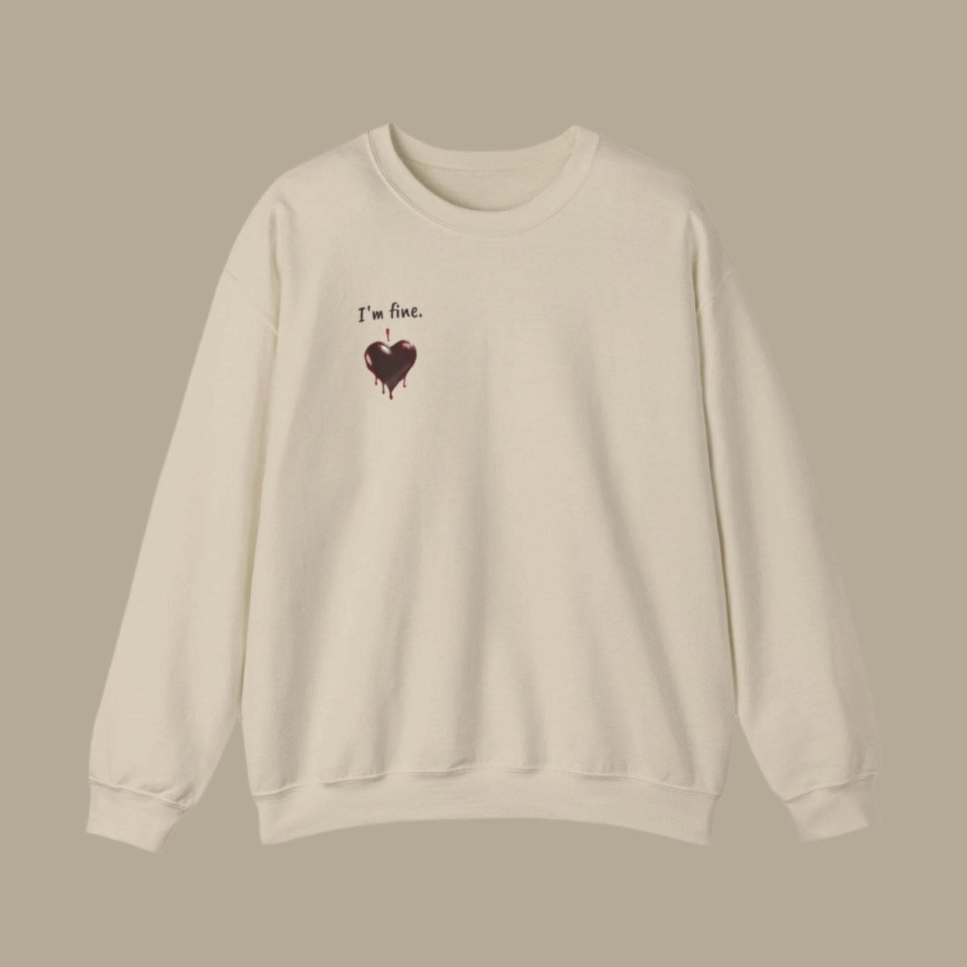 Custom Unisex Anti Valentine's Day I'm fine. Heavy Blend Crewneck Sweatshirt | PERSONALIZED - ChoreGirl