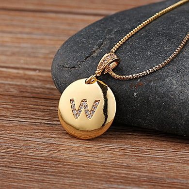 Fashion Jewelery Letter Necklace with Glossy Diamonds - ChoreGirl