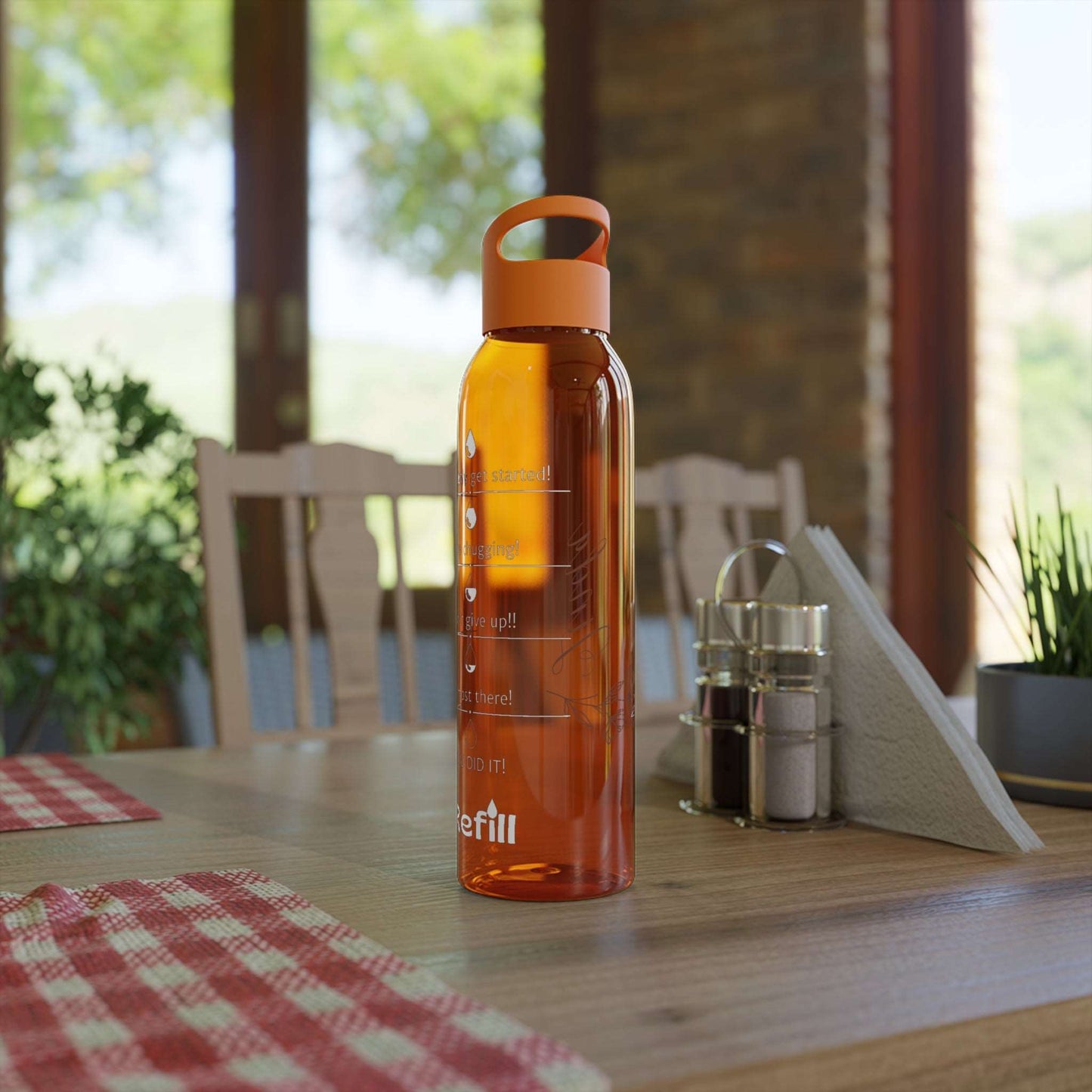 Custom Name "The Flower" Sky Water Bottle | PERSONALIZED - ChoreGirl