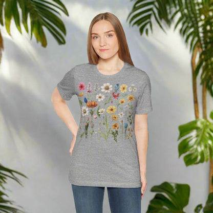 Custom Unisex Vintage Gardening Style Flower Jersey Short Sleeve Tee | PERSONALIZED - ChoreGirl