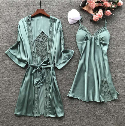 Women's Elegant Two-piece Pajamas Set - ChoreGirl