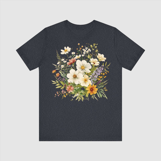Custom Unisex Boho Cottagecore Style Wildflowers Jersey Short Sleeve Tee | PERSONALIZED - ChoreGirl