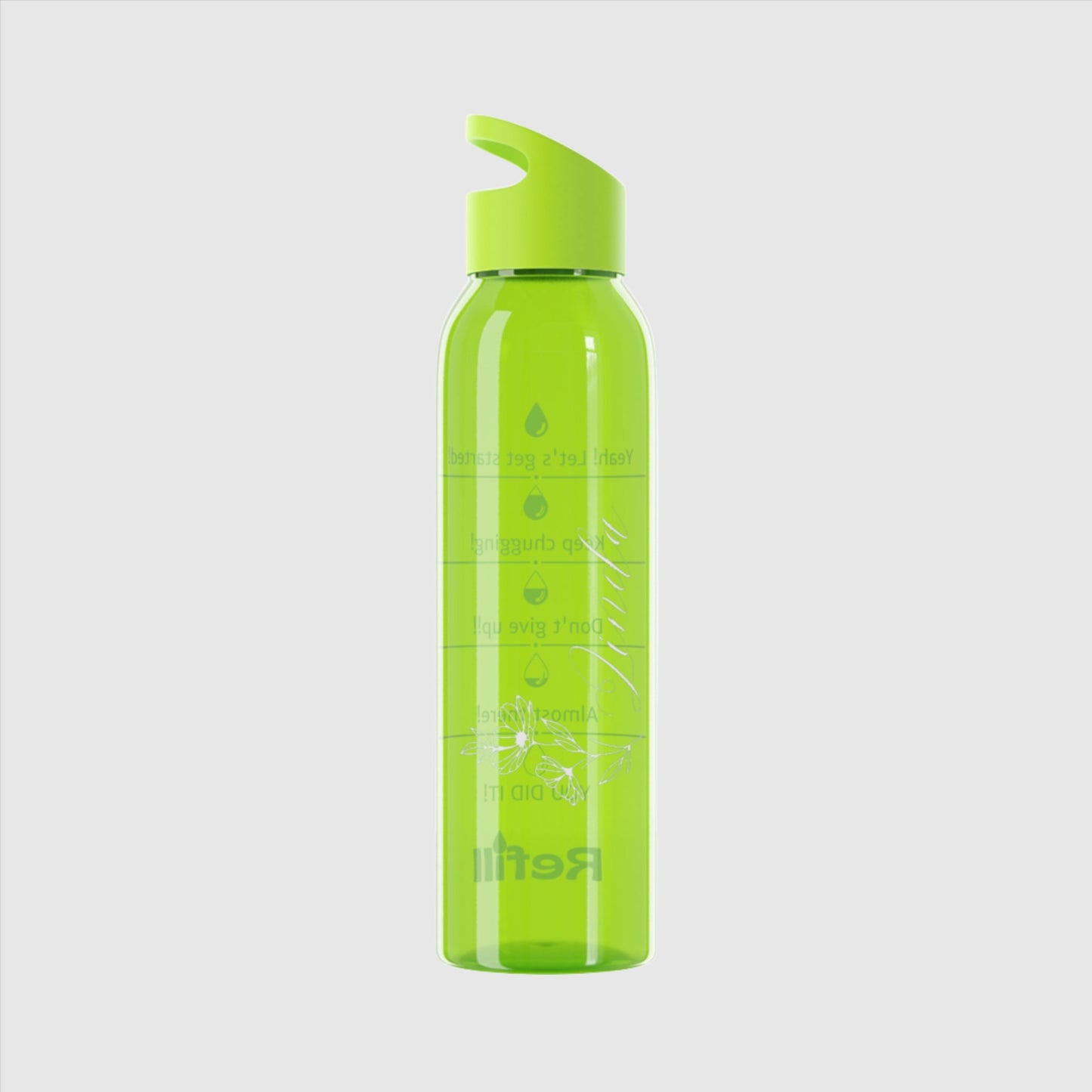 Custom Name "The Flower" Sky Water Bottle | PERSONALIZED - ChoreGirl