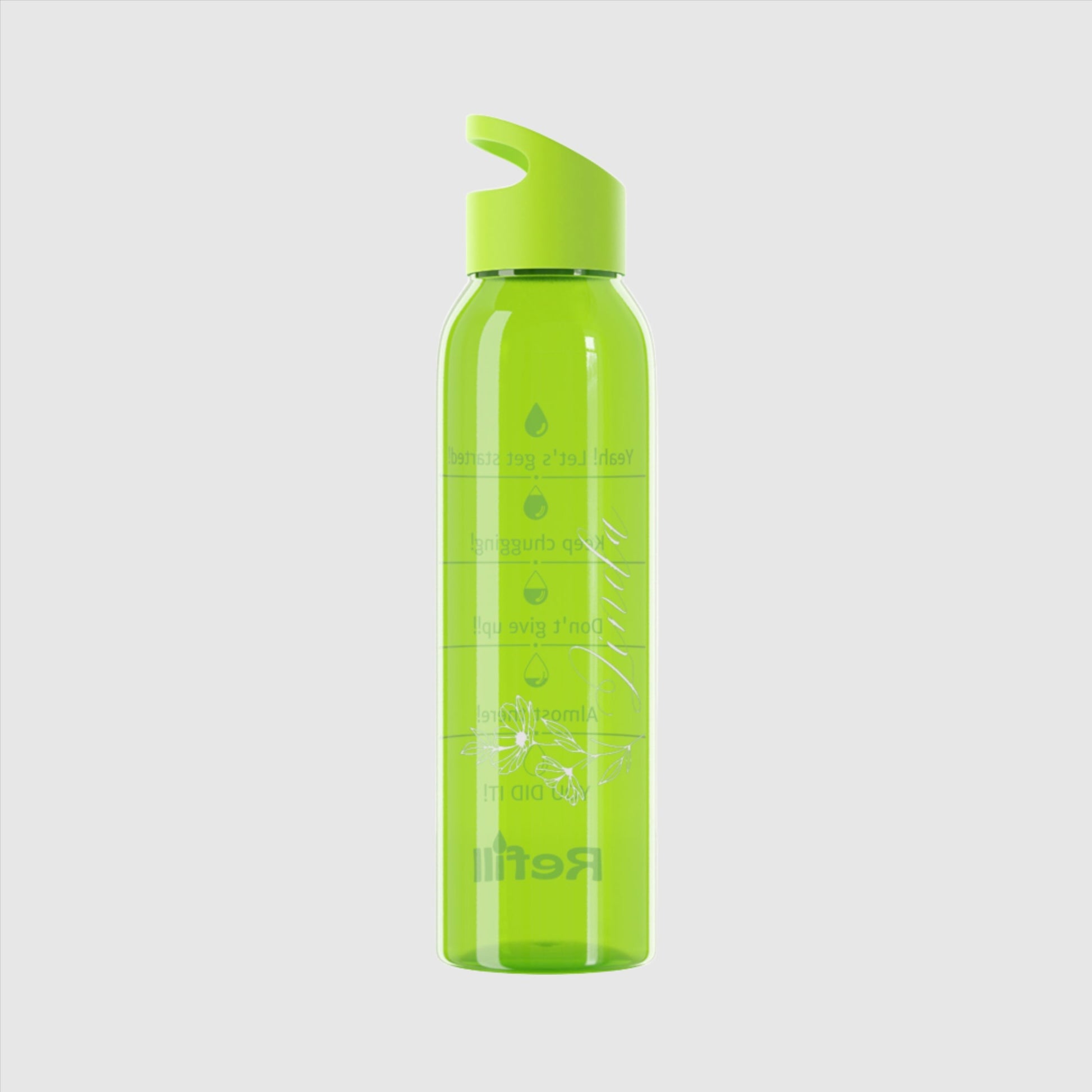Custom Name "The Flower" Sky Water Bottle | PERSONALIZED - ChoreGirl