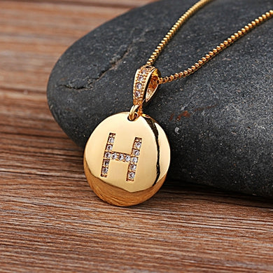 Fashion Jewelery Letter Necklace with Glossy Diamonds - ChoreGirl