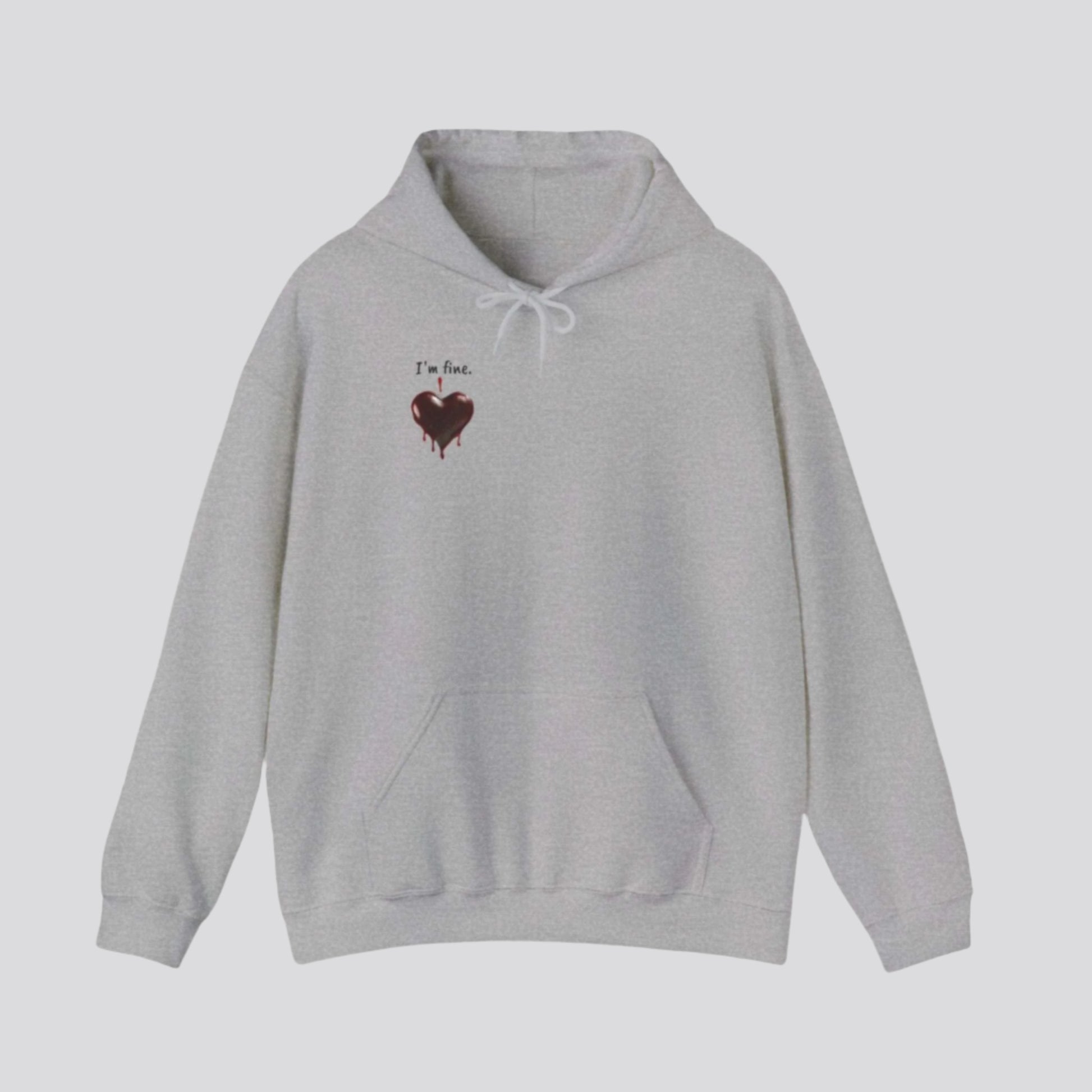 Custom Unisex Anti Valentine's Day I'm fine. Heavy Blend Hooded Sweatshirt | PERSONALIZED - ChoreGirl