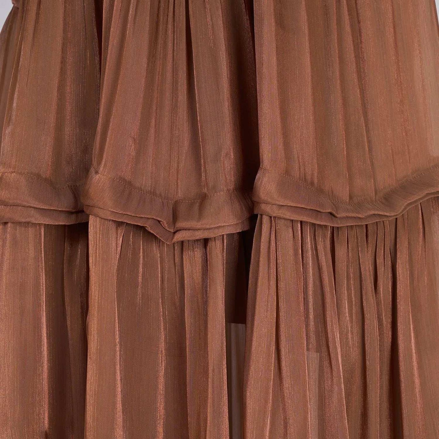 Women's V-neck Lantern Sleeve Fitted Waist Pleated Long Silk Dress with Belt