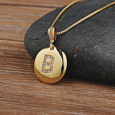 Fashion Jewelery Letter Necklace with Glossy Diamonds - ChoreGirl