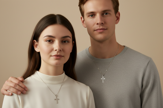 Elegant Stainless Steel Cross Pendant Necklace - Unisex