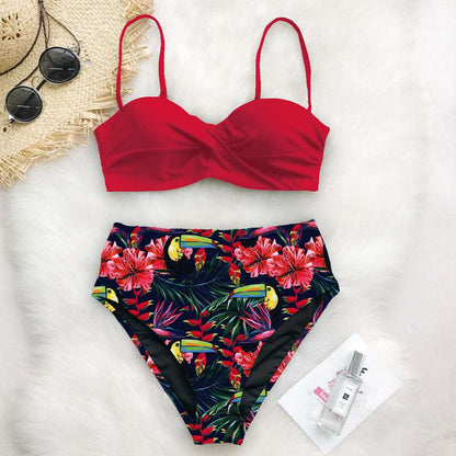 Women's High Waist Printed Bikini Swimsuit - ChoreGirl