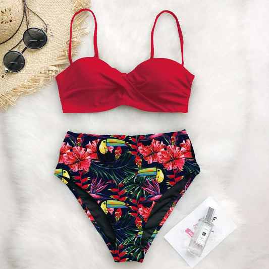 Women's High Waist Printed Bikini Swimsuit - ChoreGirl