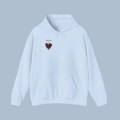 Custom Unisex Anti Valentine's Day I'm fine. Heavy Blend Hooded Sweatshirt | PERSONALIZED - ChoreGirl