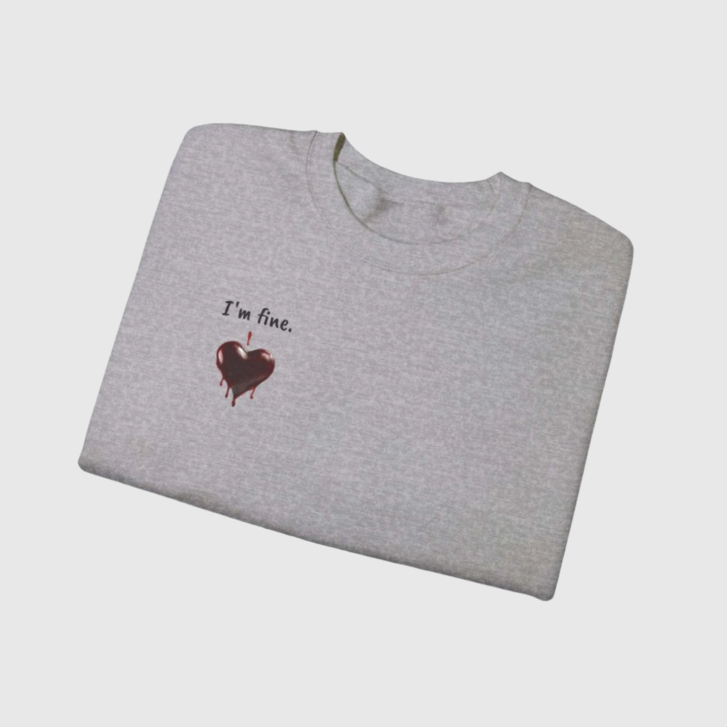 Custom Unisex Anti Valentine's Day I'm fine. Heavy Blend Crewneck Sweatshirt | PERSONALIZED - ChoreGirl
