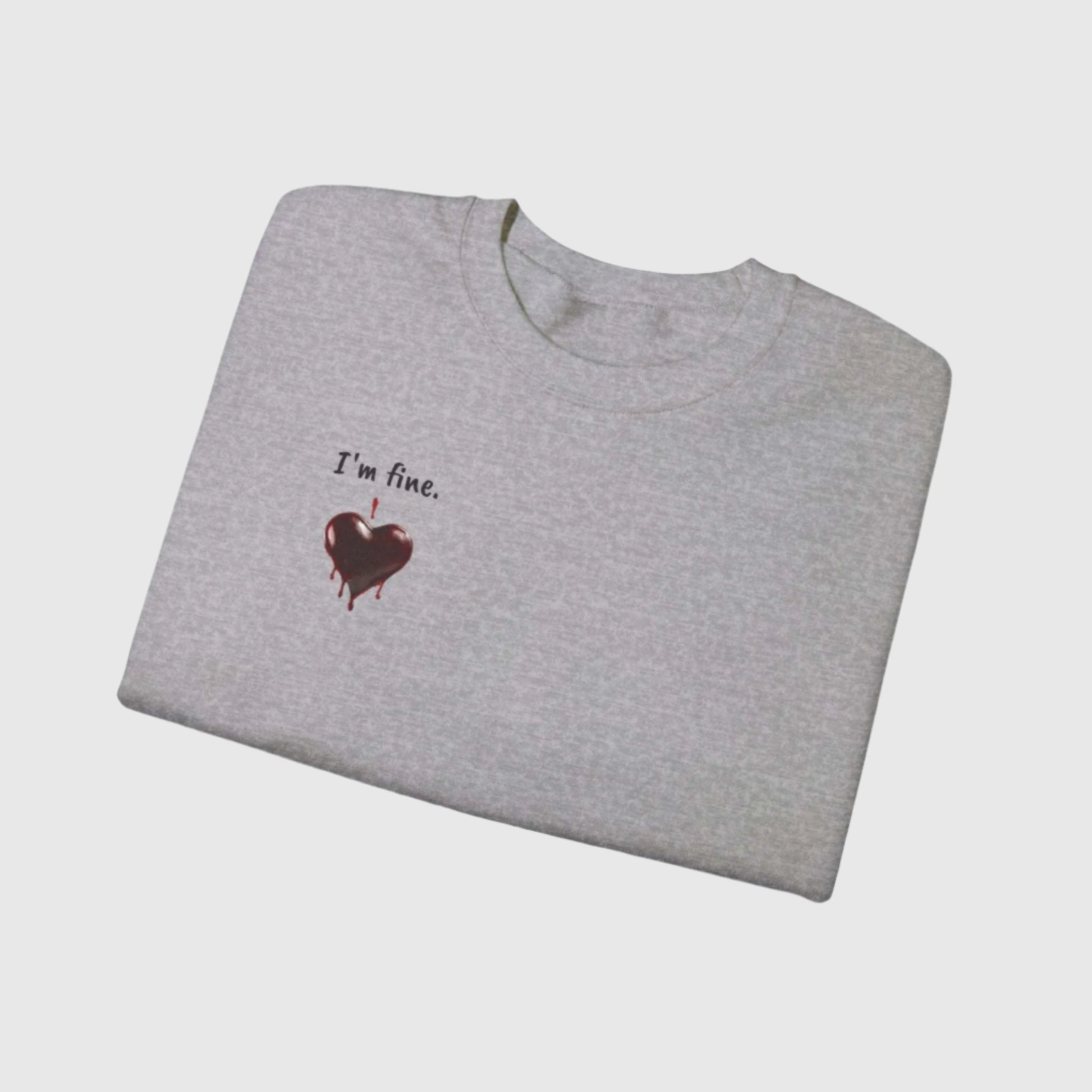 Custom Unisex Anti Valentine's Day I'm fine. Heavy Blend Crewneck Sweatshirt | PERSONALIZED - ChoreGirl