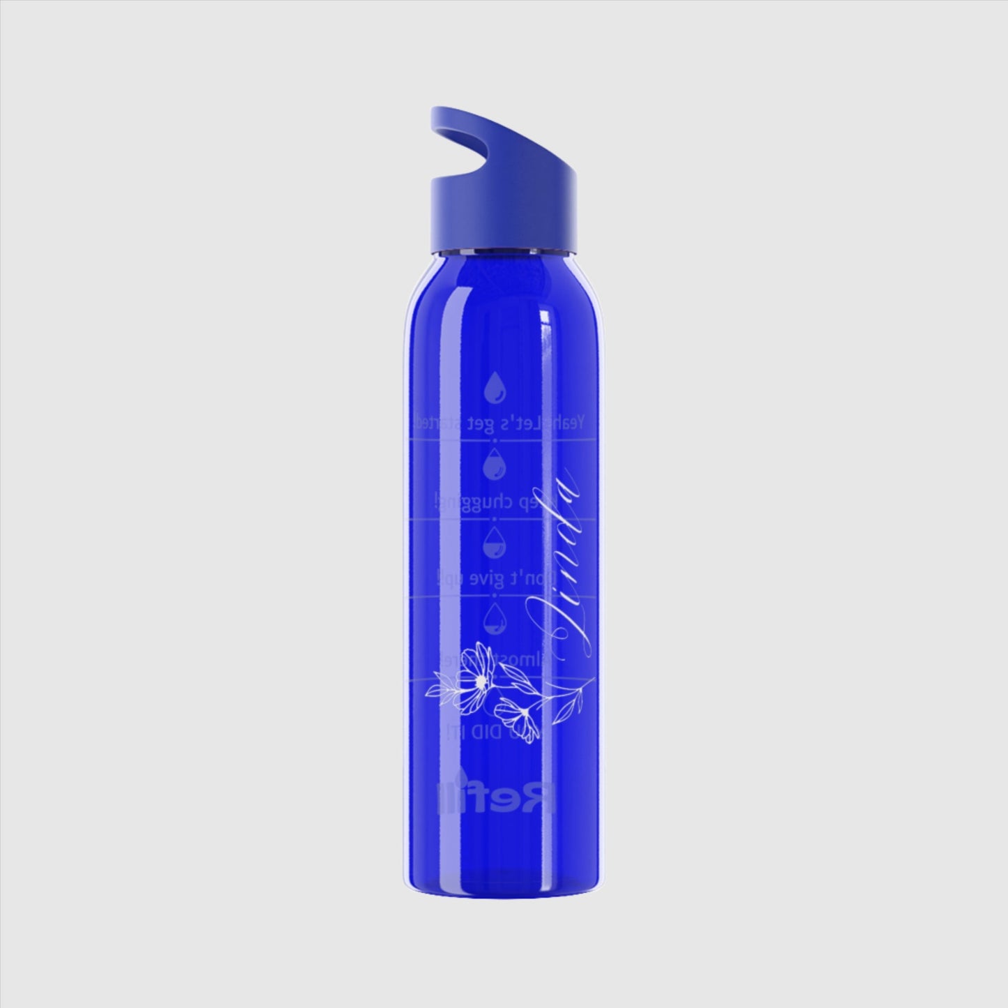 Custom Name "The Flower" Sky Water Bottle | PERSONALIZED - ChoreGirl