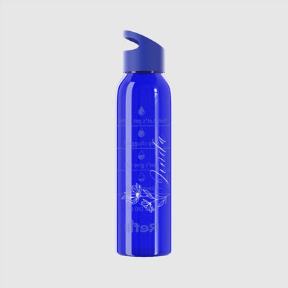 Custom Name "The Flower" Sky Water Bottle | PERSONALIZED - ChoreGirl