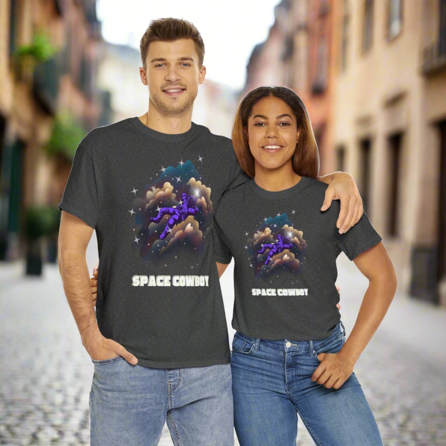 Custom Unisex Space Cowboy Heavy Cotton Tee T-Shirt | PERSONALIZED - ChoreGirl
