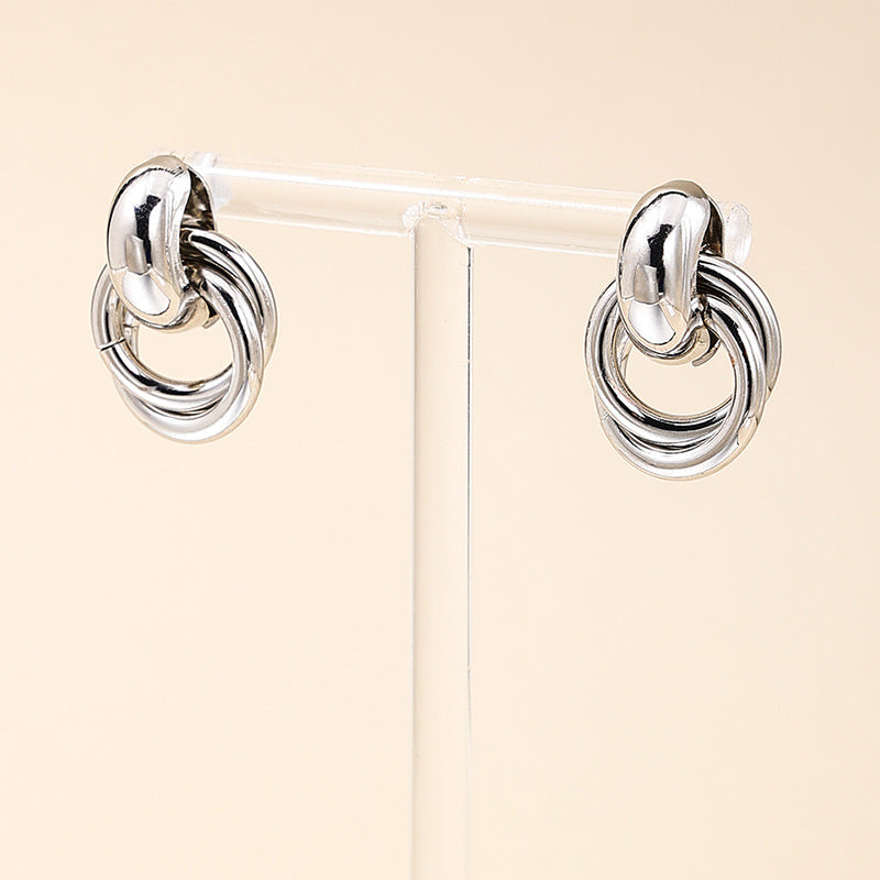 Women's Geometry Pattern Retro Circle Earrings - ChoreGirl