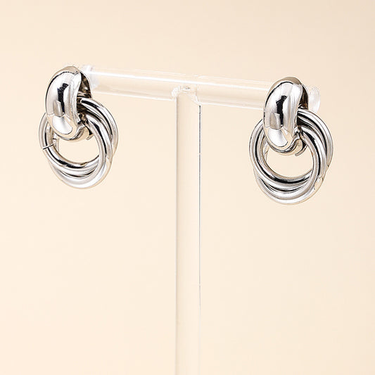 Women's Geometry Pattern Retro Circle Earrings - ChoreGirl