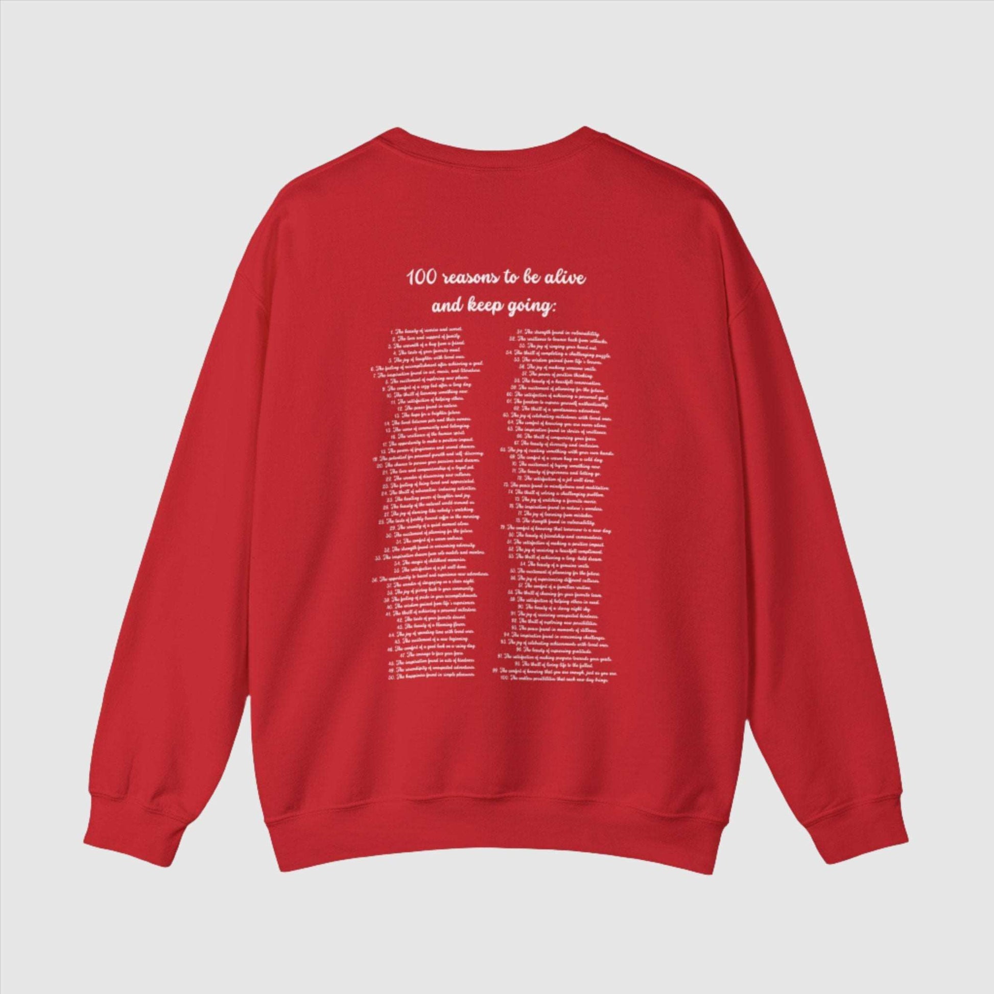 Custom 100 Reasons to Keep Going Unisex Heavy Blend Crewneck Sweatshirt | PERSONALIZED - ChoreGirl