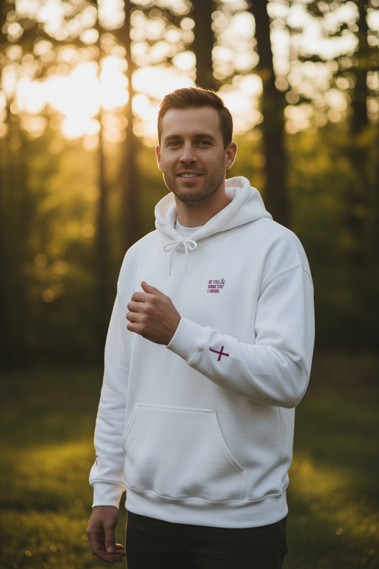 Be Still & Know That I Am God Hoodie — Christian Cross Faith Sweatshirt