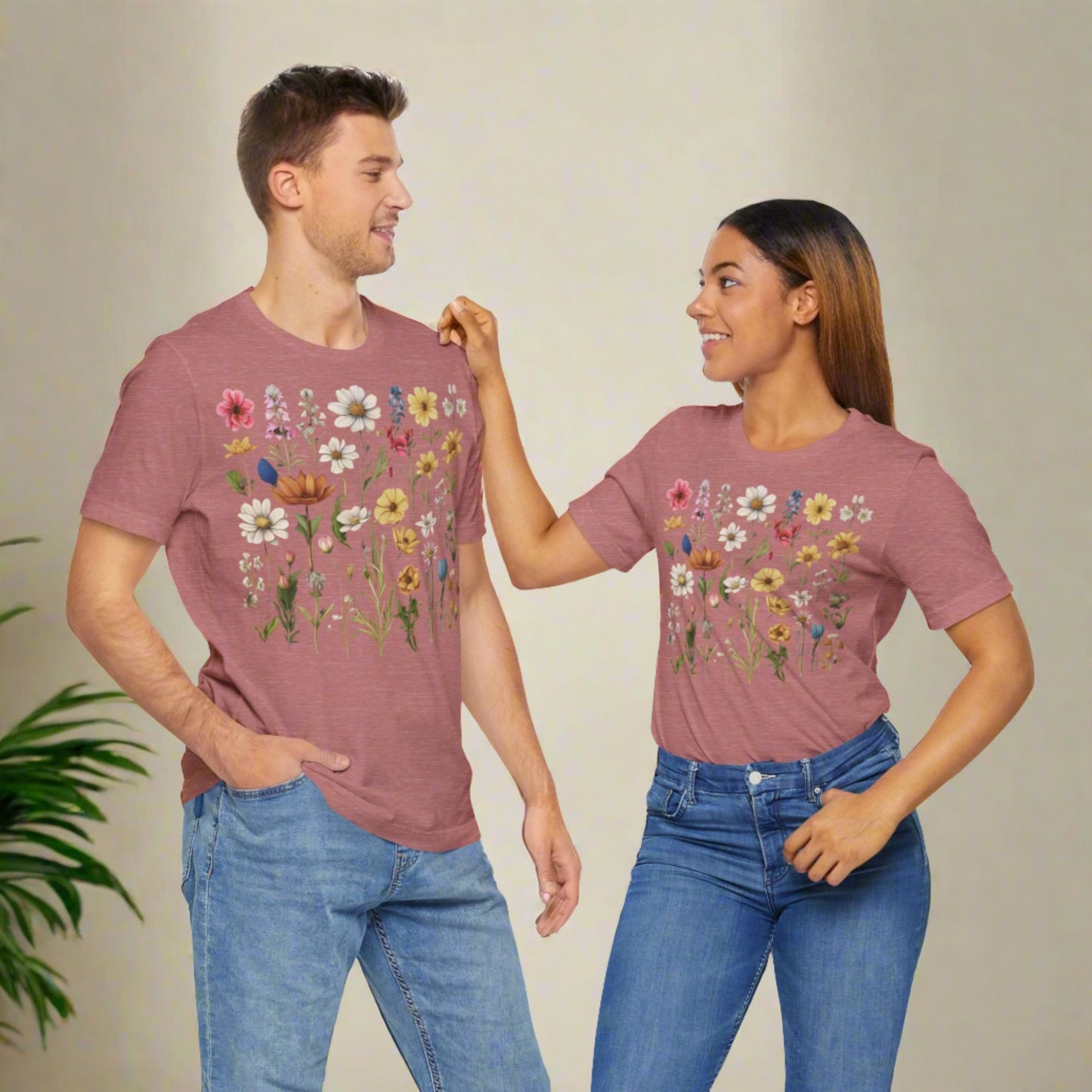 Custom Unisex Vintage Gardening Style Flower Jersey Short Sleeve Tee | PERSONALIZED - ChoreGirl