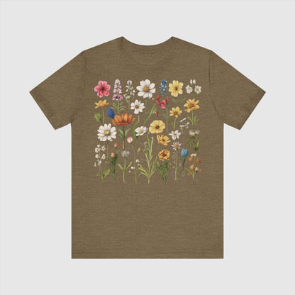 Custom Unisex Vintage Gardening Style Flower Jersey Short Sleeve Tee | PERSONALIZED - ChoreGirl