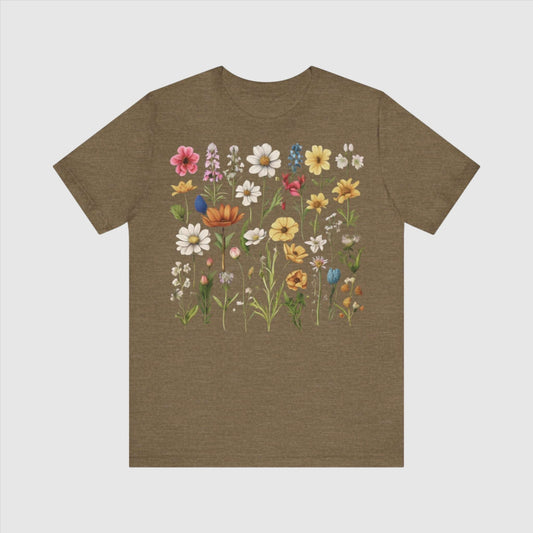 Custom Unisex Vintage Gardening Style Flower Jersey Short Sleeve Tee | PERSONALIZED - ChoreGirl
