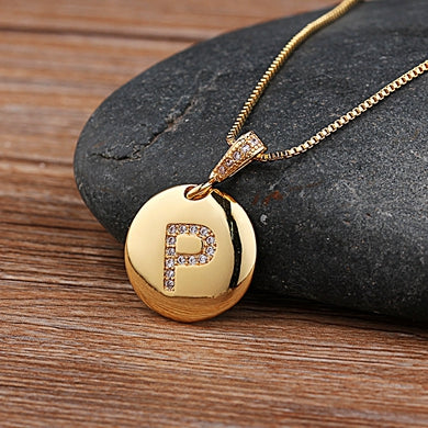 Fashion Jewelery Letter Necklace with Glossy Diamonds - ChoreGirl