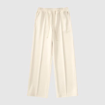 Men's Casual Pleat Stitching Loose Wide Straight Leg Pants - ChoreGirl