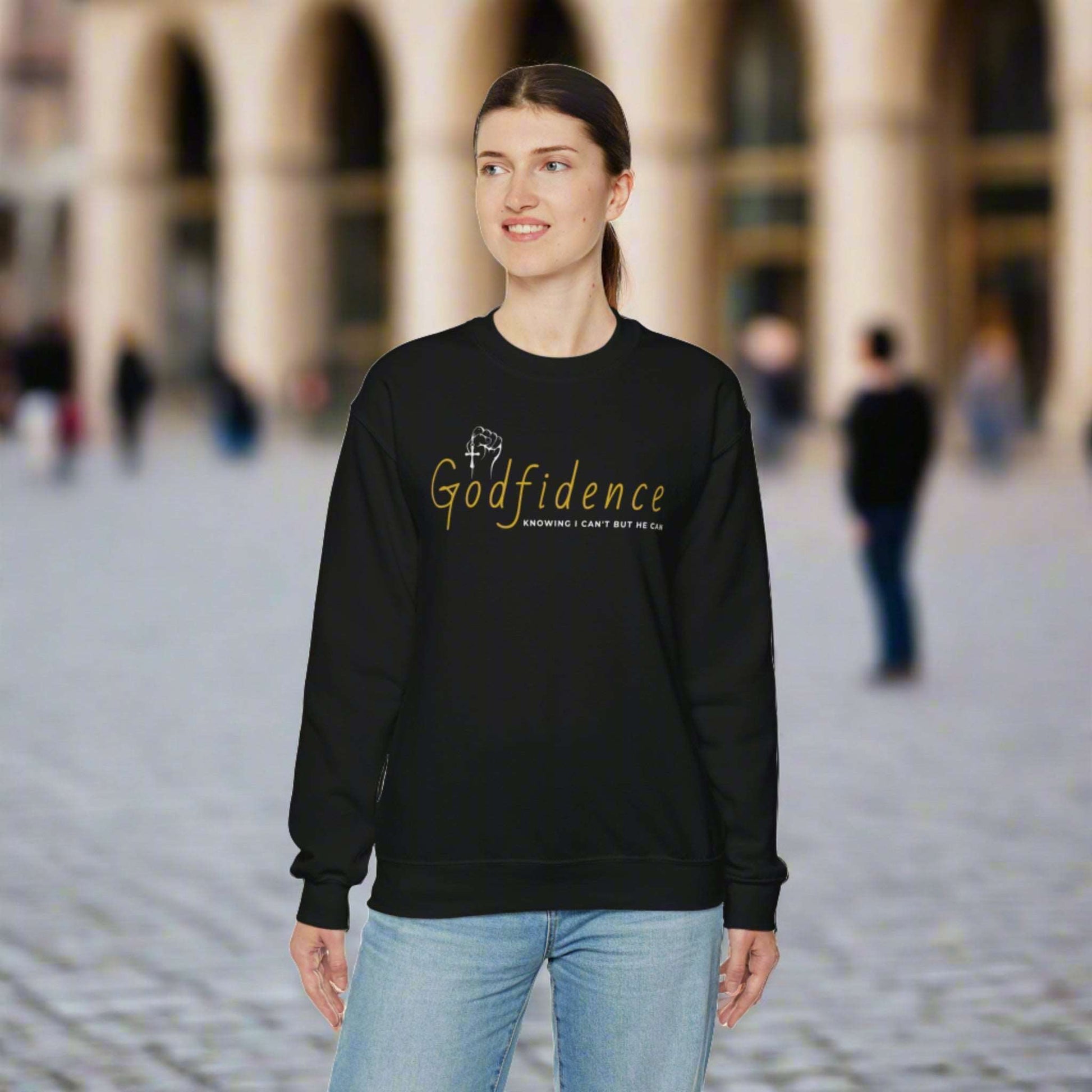 Custom Unisex Godfidence Heavy Blend Crewneck Sweatshirt | PERSONALIZED - ChoreGirl