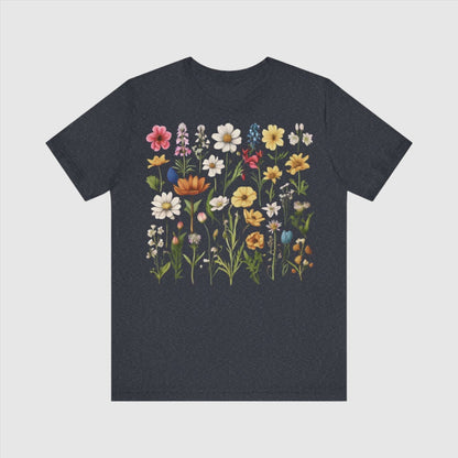 Custom Unisex Vintage Gardening Style Flower Jersey Short Sleeve Tee | PERSONALIZED - ChoreGirl