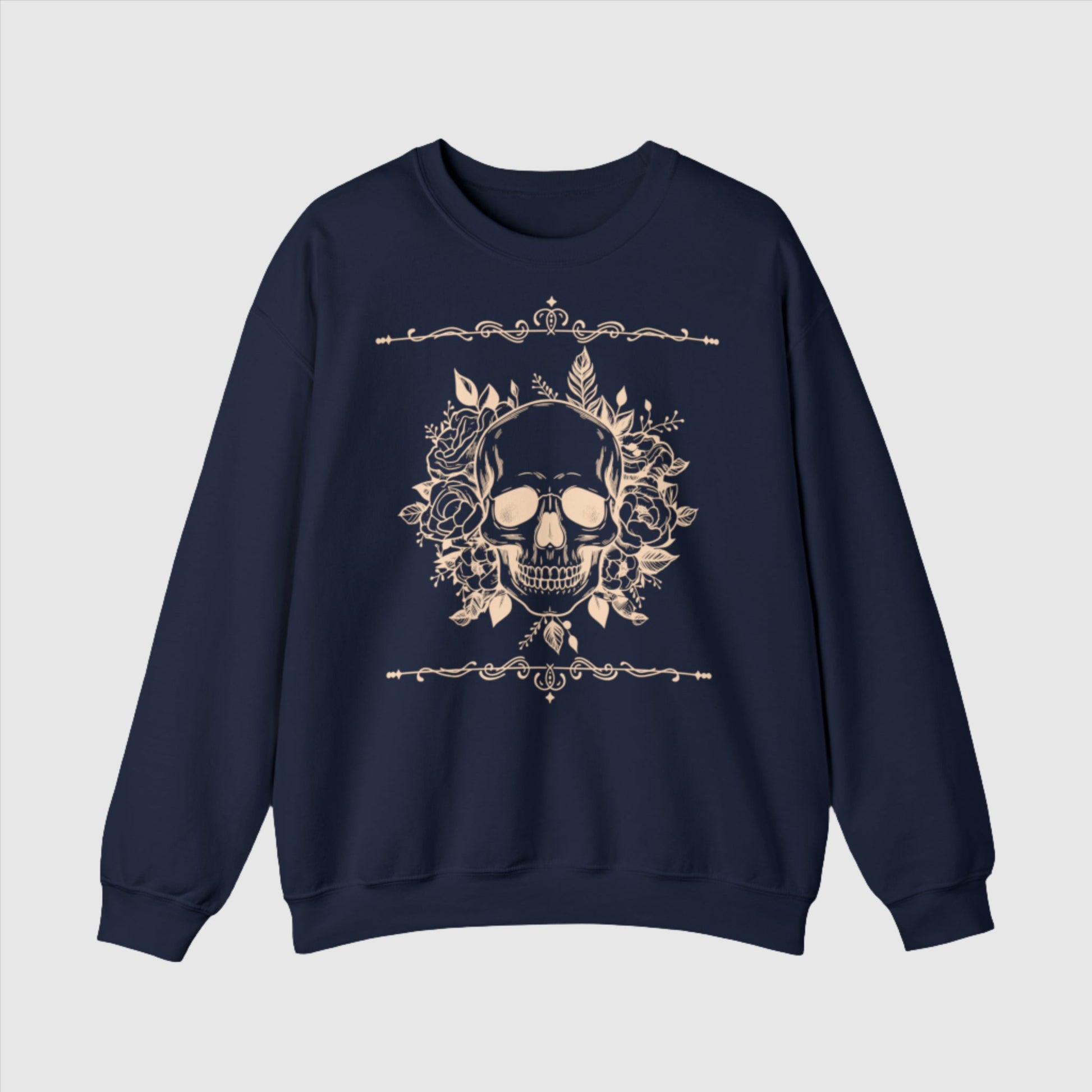 Custom Unisex Vintage Skull Heavy Blend Crewneck Sweatshirt | PERSONALIZED - ChoreGirl