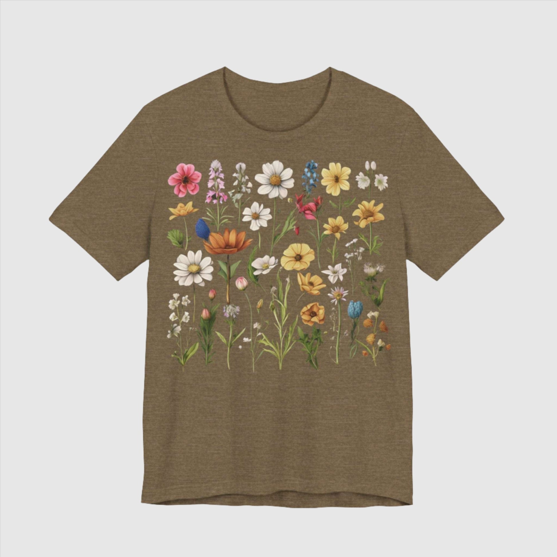 Custom Unisex Vintage Gardening Style Flower Jersey Short Sleeve Tee | PERSONALIZED - ChoreGirl