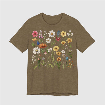 Custom Unisex Vintage Gardening Style Flower Jersey Short Sleeve Tee | PERSONALIZED - ChoreGirl