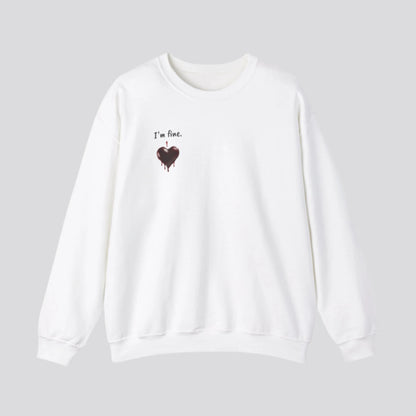 Custom Unisex Anti Valentine's Day I'm fine. Heavy Blend Crewneck Sweatshirt | PERSONALIZED - ChoreGirl