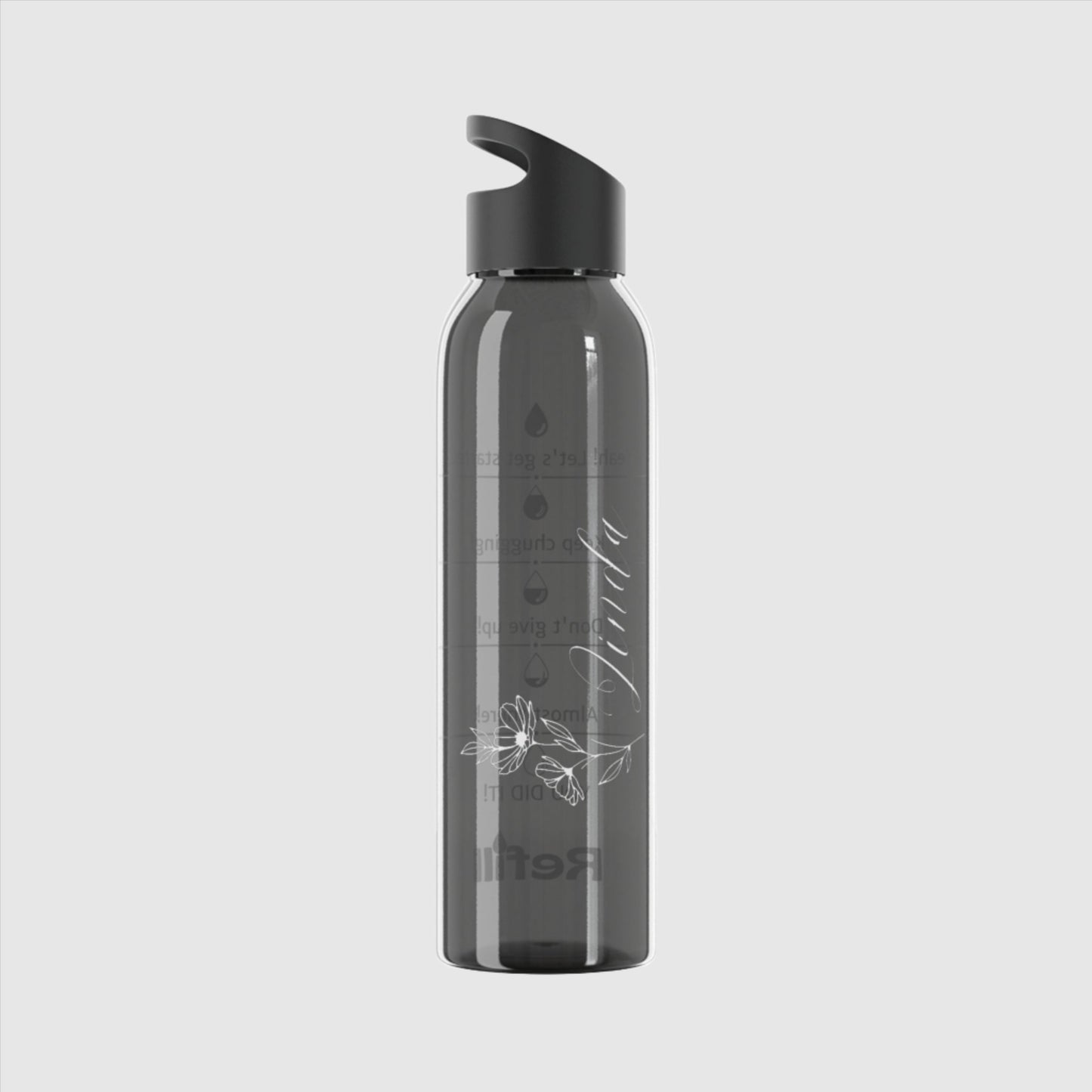 Custom Name "The Flower" Sky Water Bottle | PERSONALIZED - ChoreGirl