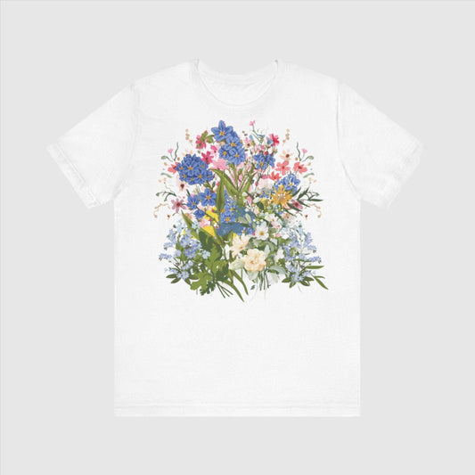Custom Unisex Beautiful Wildflowers Cottagecore Style Jersey Short Sleeve Tee | PERSONALIZED - ChoreGirl