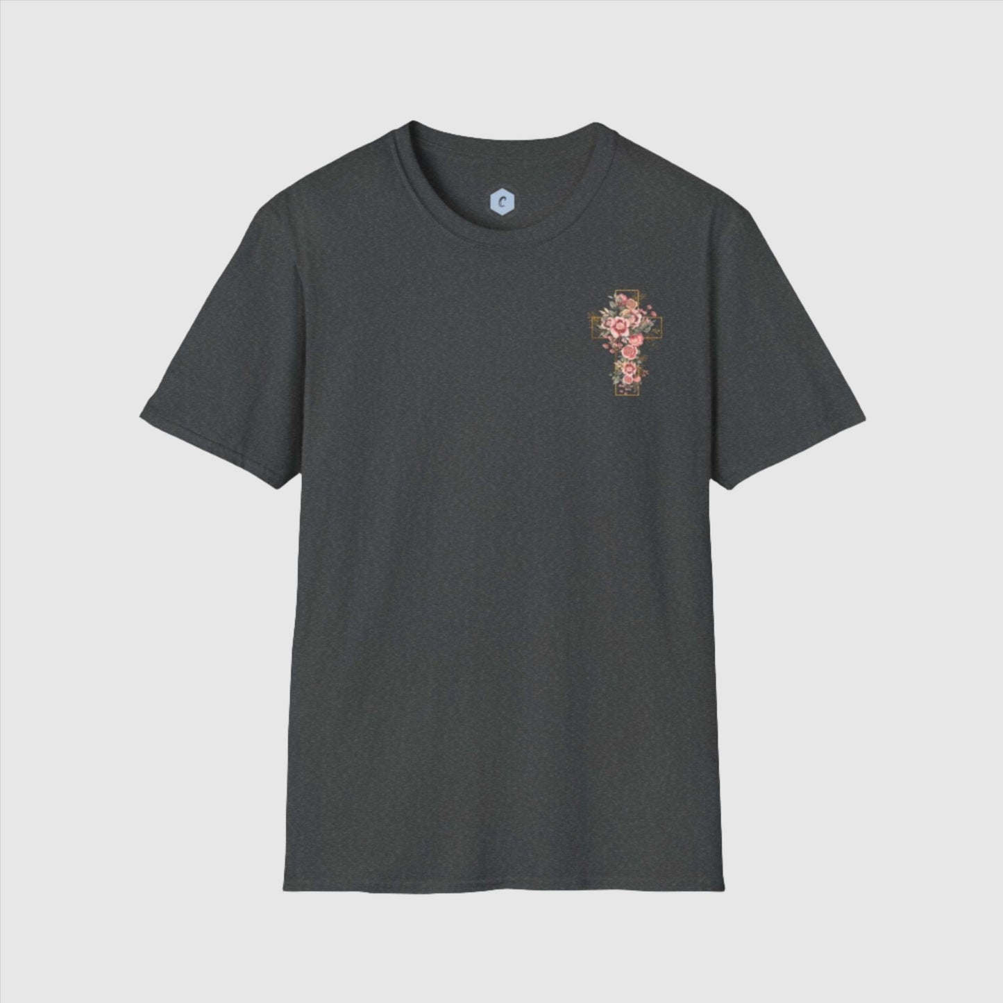 Custom Unisex Blooming Flower Cross Softstyle T-Shirt | PERSONALIZED - ChoreGirl