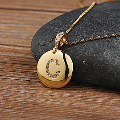 Fashion Jewelery Letter Necklace with Glossy Diamonds - ChoreGirl