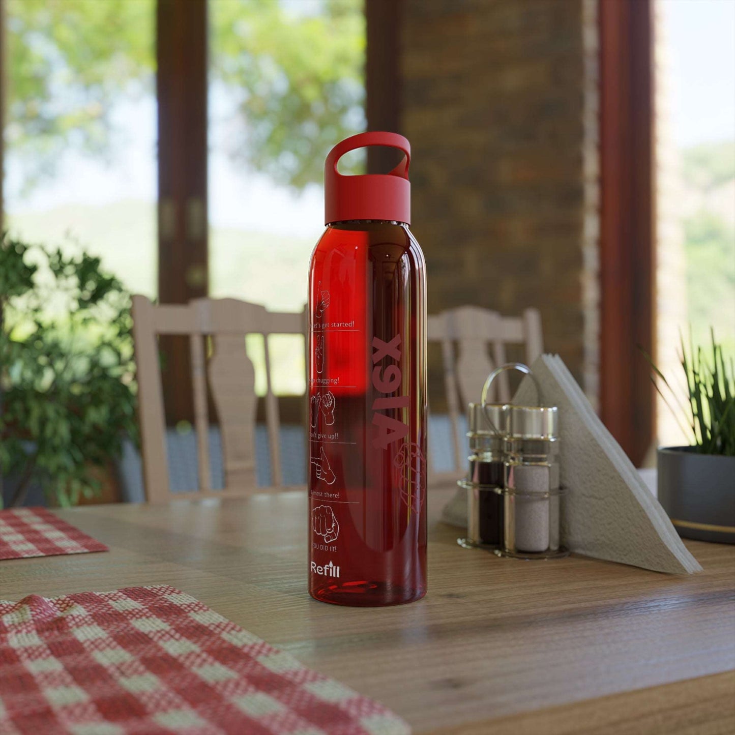 Custom Name "The Strong One" Sky Water Bottle | PERSONALIZED - ChoreGirl