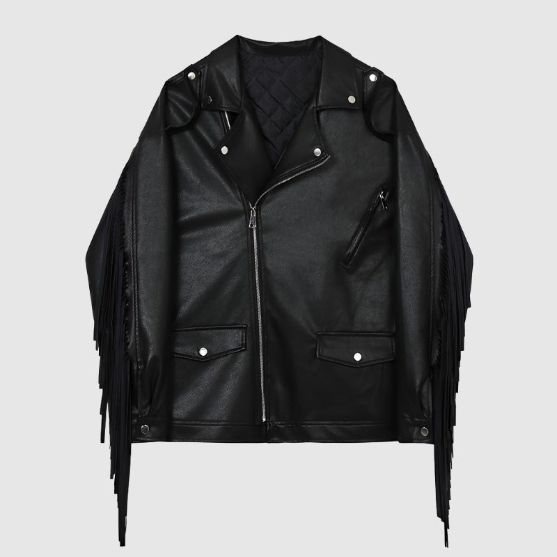 Men's PU Leather Motorcycle Style Jacket - ChoreGirl
